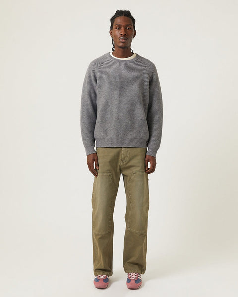 Wool Cashmere Ribbed Crewneck - Grey – Corridor