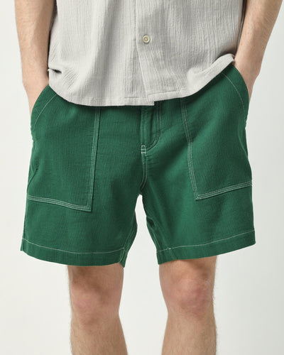 Bedford Cord Camp Pocket Shorts - Green