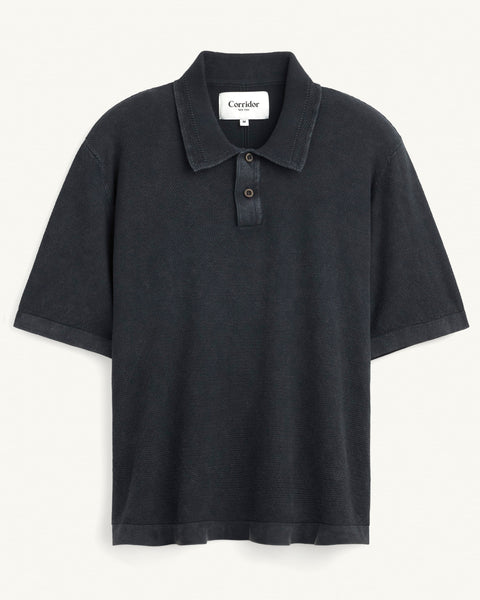 Knit Polo - Black – Corridor