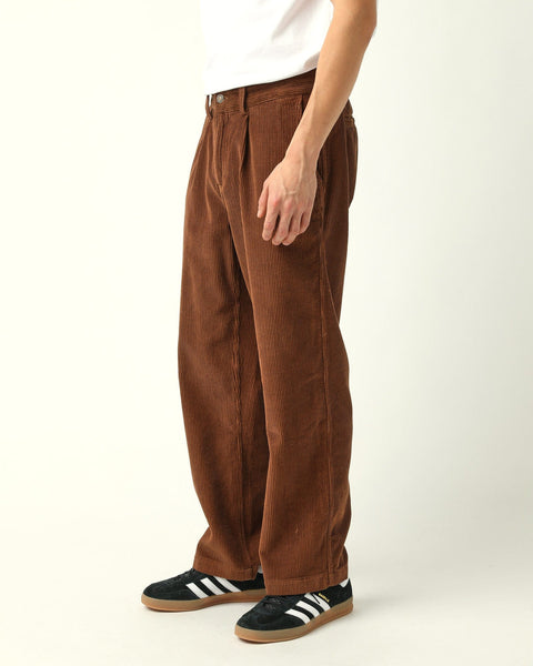 ボトムス Corduroy Pants (Brown) Cord Pleated Trouser - Brown – Corridor