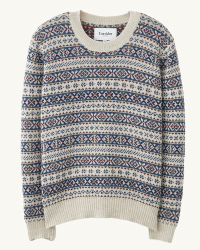 Fair Isle Crewneck - Natural-Crewneck-Innovative Knitwear-Corridor