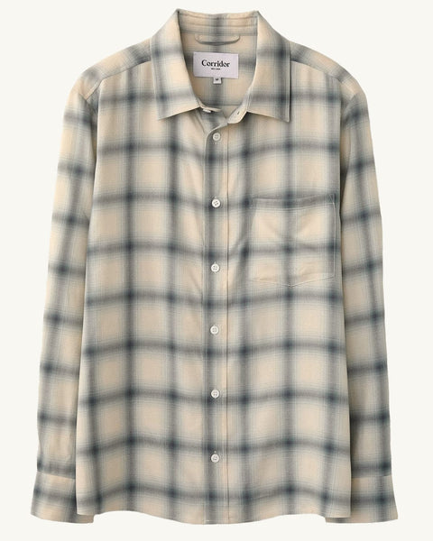 【新品】Celty black rayon ombre check Shadow Check LS - Natural – Corridor