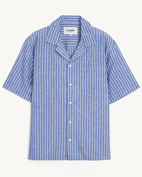 Linen Stripe SS - Blue – Corridor