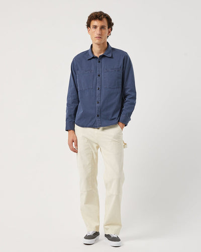 Garment Dye Twill LS - Navy-Long Sleeve Shirt-Somelos-Corridor