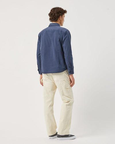 Garment Dye Twill LS - Navy-Long Sleeve Shirt-Somelos-Corridor