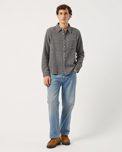 Pigment Dyed Waffle LS - Grey-Long Sleeve Shirt-Original Madras Trading Co. (OMTC)-Corridor