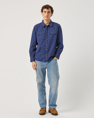 Denim LS - Navy-Long Sleeve Shirt-Original Madras Trading Co. (OMTC)-Corridor