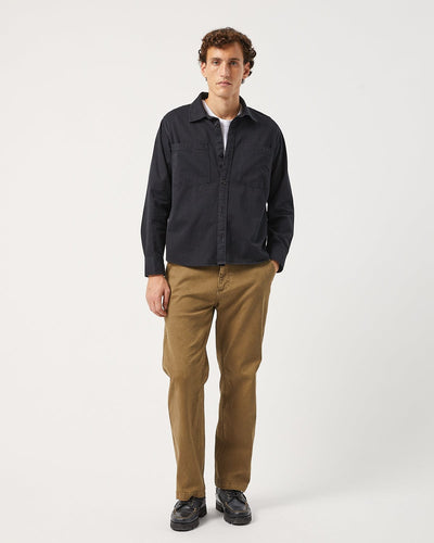 Garment Dye Twill LS - Black-LS-Somelos-Corridor