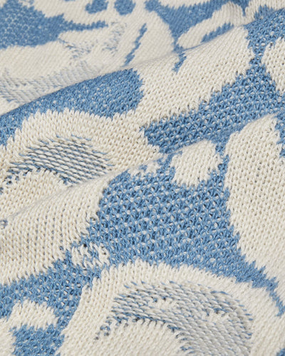 Floral Jacquard Buttondown - Blue-Knit Buttondown-Corridor-Corridor