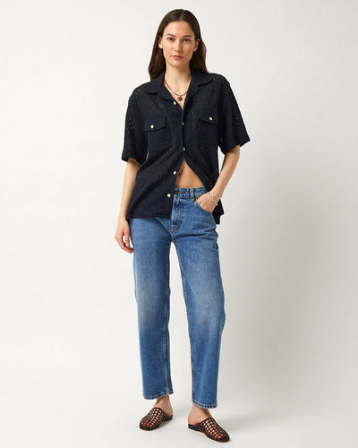 Floral Lace SS Camp - Black-Short Sleeve Shirt-Corridor-Corridor