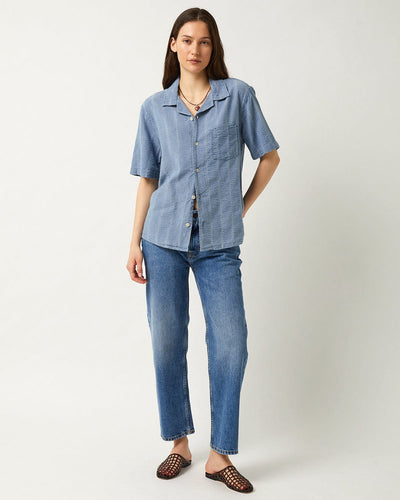 Striped Seersucker SS - Indigo-Short Sleeve Shirt-Corridor-Corridor