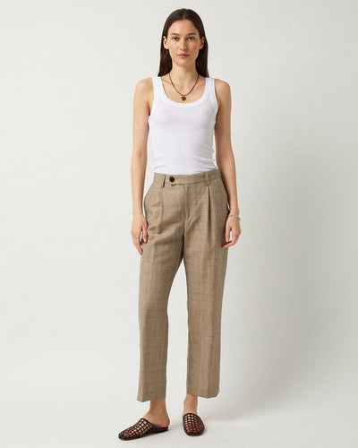 Plaid Linen Pleated Trouser-Pleated Trouser-Corridor-Corridor