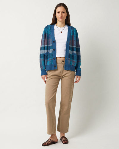 Blow Up Plaid Cardigan - Blue-Cardigan-Corridor-Corridor