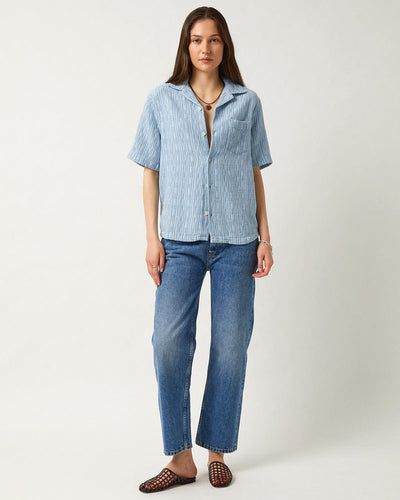 Rainbow Weave SS - Indigo-Short Sleeve Shirt-Corridor-Corridor