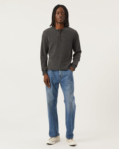 Waffle Henley - Black-Henley-Siena-Corridor