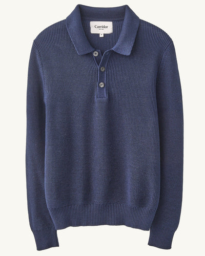 LS Slouchy Polo - Navy-LS Polo-Alpafina-Corridor