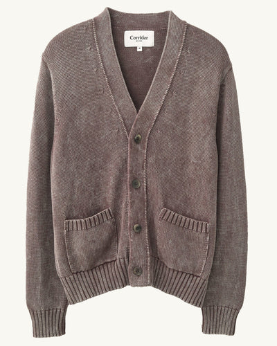 Acid Wash Cardigan - Purple