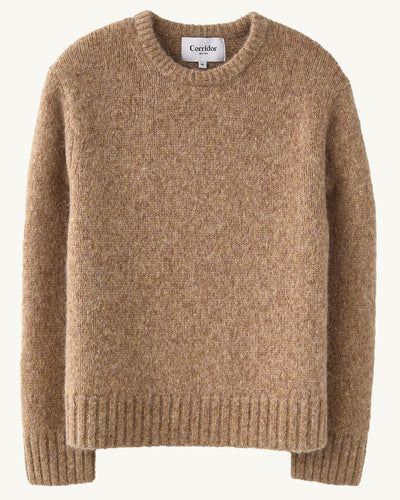 Alpaca Crewneck - Camel-Crewneck-Black Q-Corridor