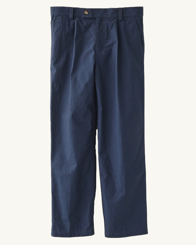 Sateen Trouser - Navy-Pleated Trouser-Black Q-Corridor