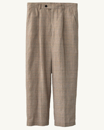 Plaid Linen Pleated Trouser-Pleated Trouser-Novo Look-Corridor