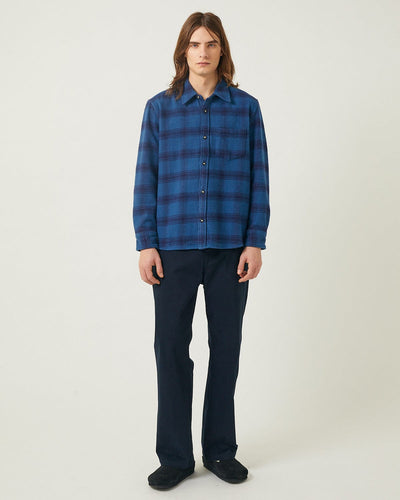 Appalachian Plaid LS - Navy-Long Sleeve Shirt-Original Madras Trading Co. (OMTC)-Corridor
