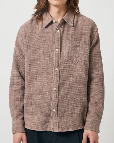 Pigment Dyed Waffle LS - Purple-LS-Original Madras Trading Co. (OMTC)-Corridor