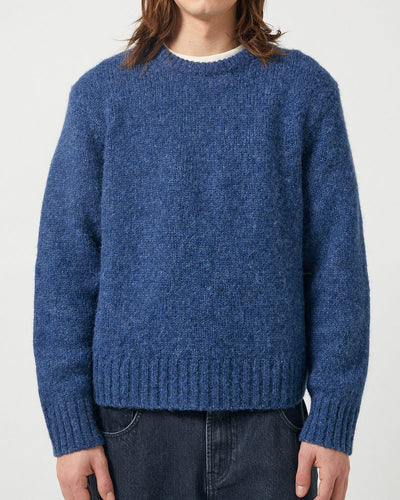 Alpaca Crewneck - Indigo-Crewneck-Black Q-Corridor