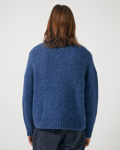 Alpaca Crewneck - Indigo-Crewneck-Black Q-Corridor