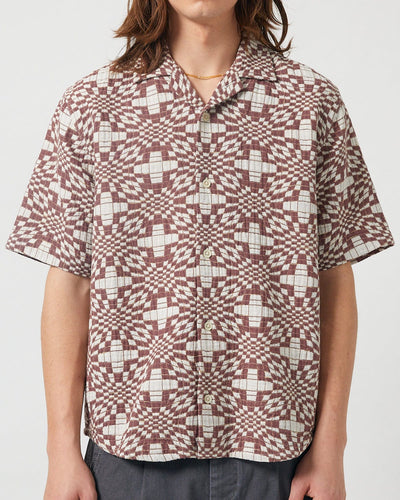 Wavy Optic Jacquard SS Camp-Short Sleeve Shirt-Corridor-Corridor