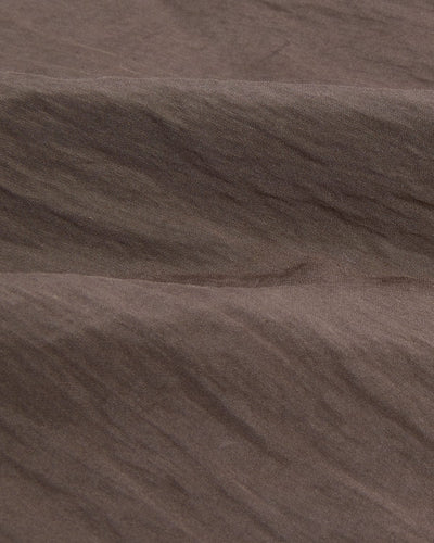 Crinkled Cotton Nylon Shirt - Brown-LS-Black Q-Corridor