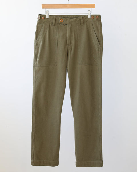 Herringbone Camp Pocket Trouser - Army