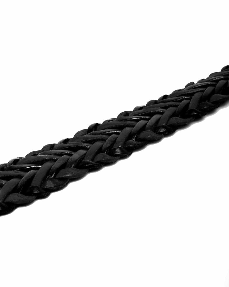 Braided Leather Belt - Black-Belt-Corridor-Corridor