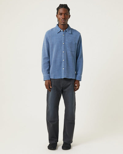 Pigment Dyed Waffle LS - Indigo-LS-Original Madras Trading Co. (OMTC)-Corridor