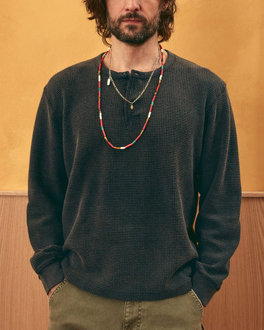 Waffle Henley - Black