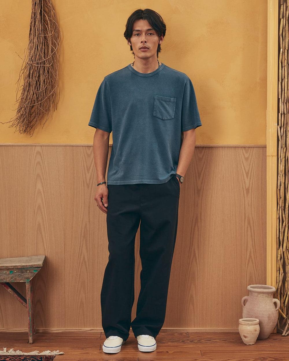 Washed Terry T-Shirt - Navy
