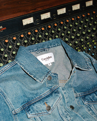 Washed Denim Trucker - Indigo-Trucker Jacket-Real-Corridor