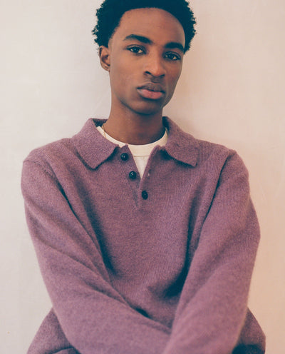 Brushed Alpaca Polo - Plum