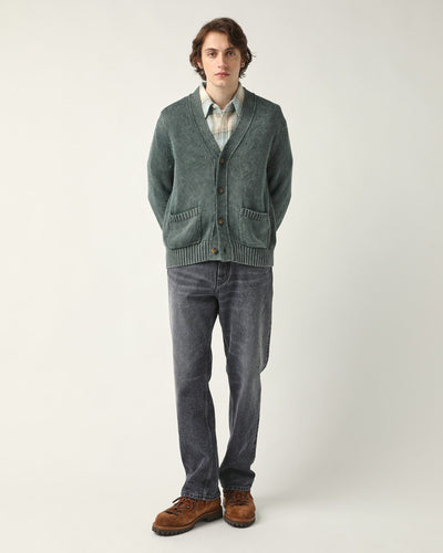 Acid Wash Cardigan - Green