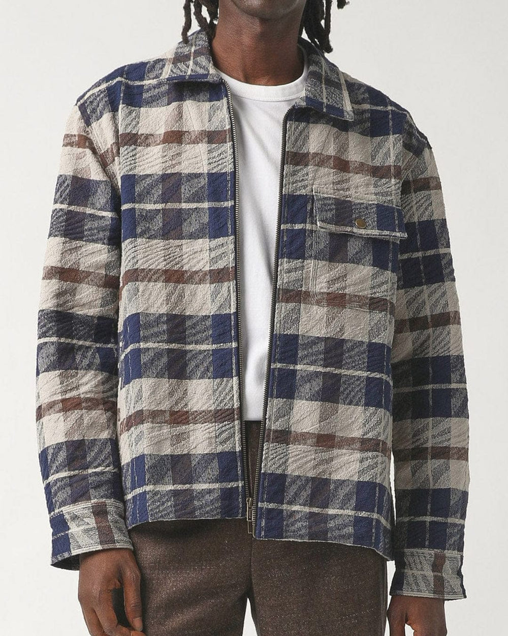 Jacquard Plaid Zip Jacket-Zip Jacket-Corridor-Corridor