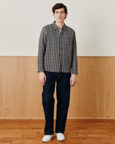 Reverse Tweed Snow Check - Blue
