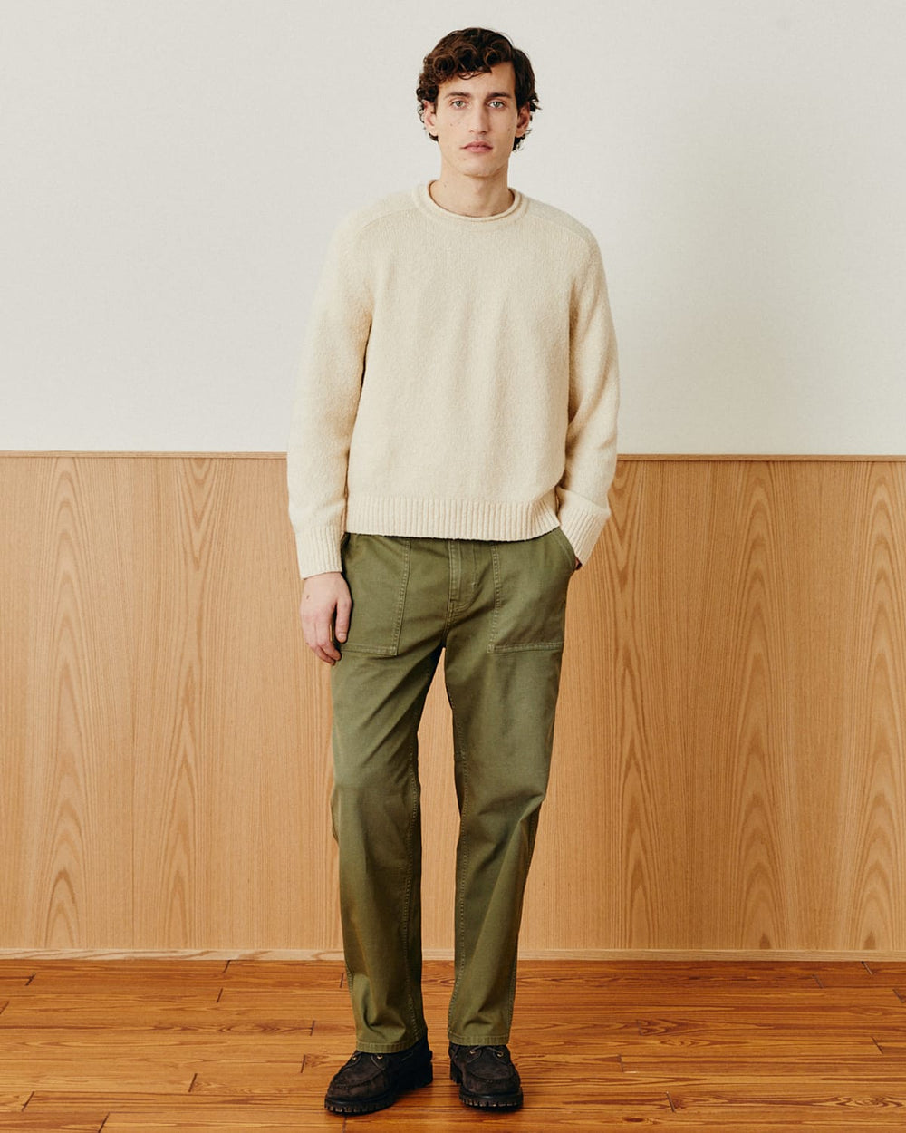 Wool Boucle Rollneck - Natural-Rollneck Sweater-Black Q-Corridor