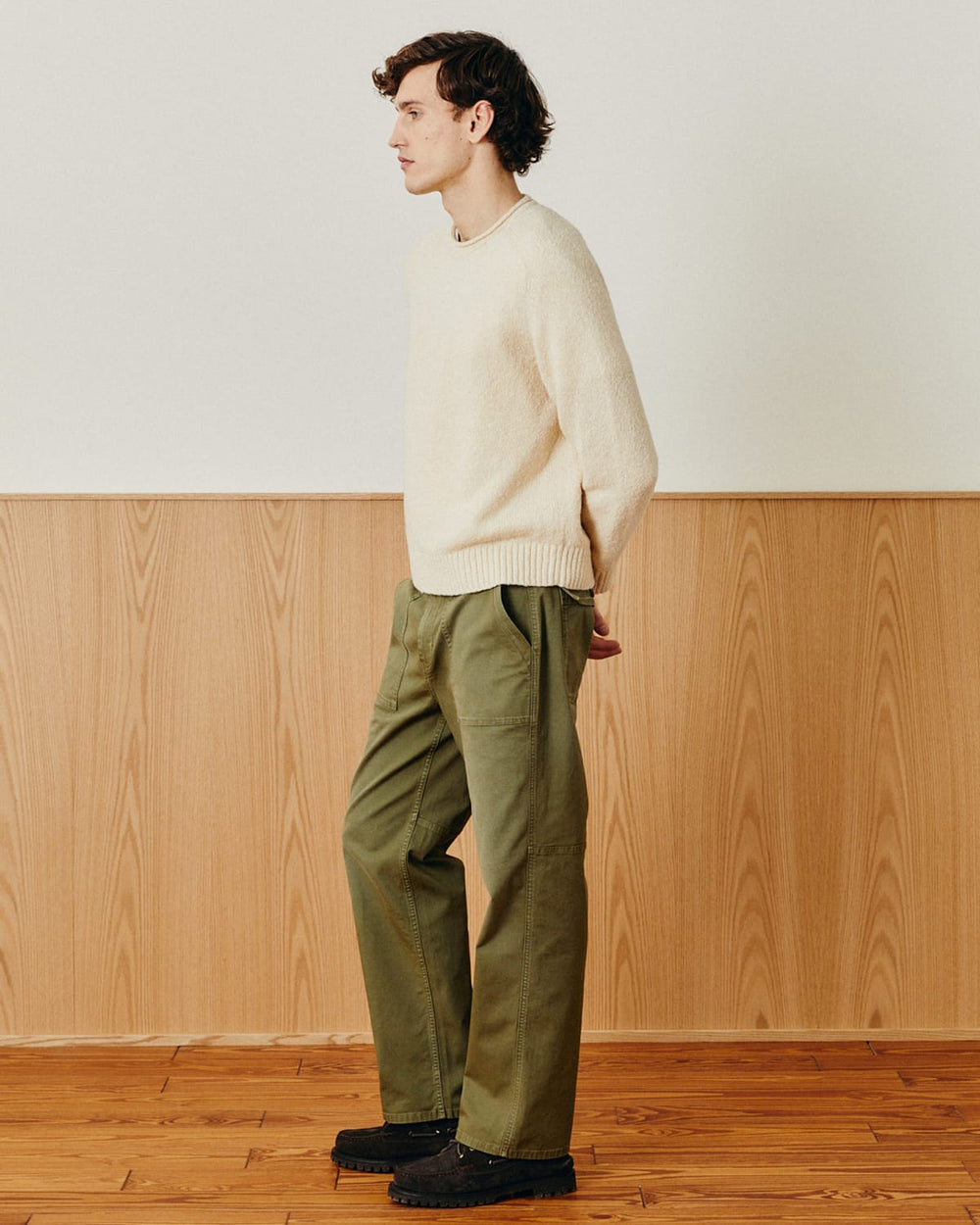 Wool Boucle Rollneck - Natural-Rollneck Sweater-Black Q-Corridor