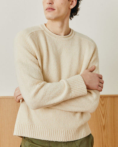 Wool Boucle Rollneck - Natural-Rollneck Sweater-Black Q-Corridor