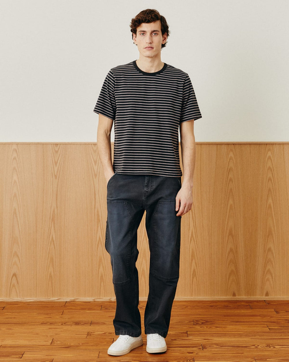 Mini Stripe T-Shirt - Black-T-Shirt-Black Q-Corridor