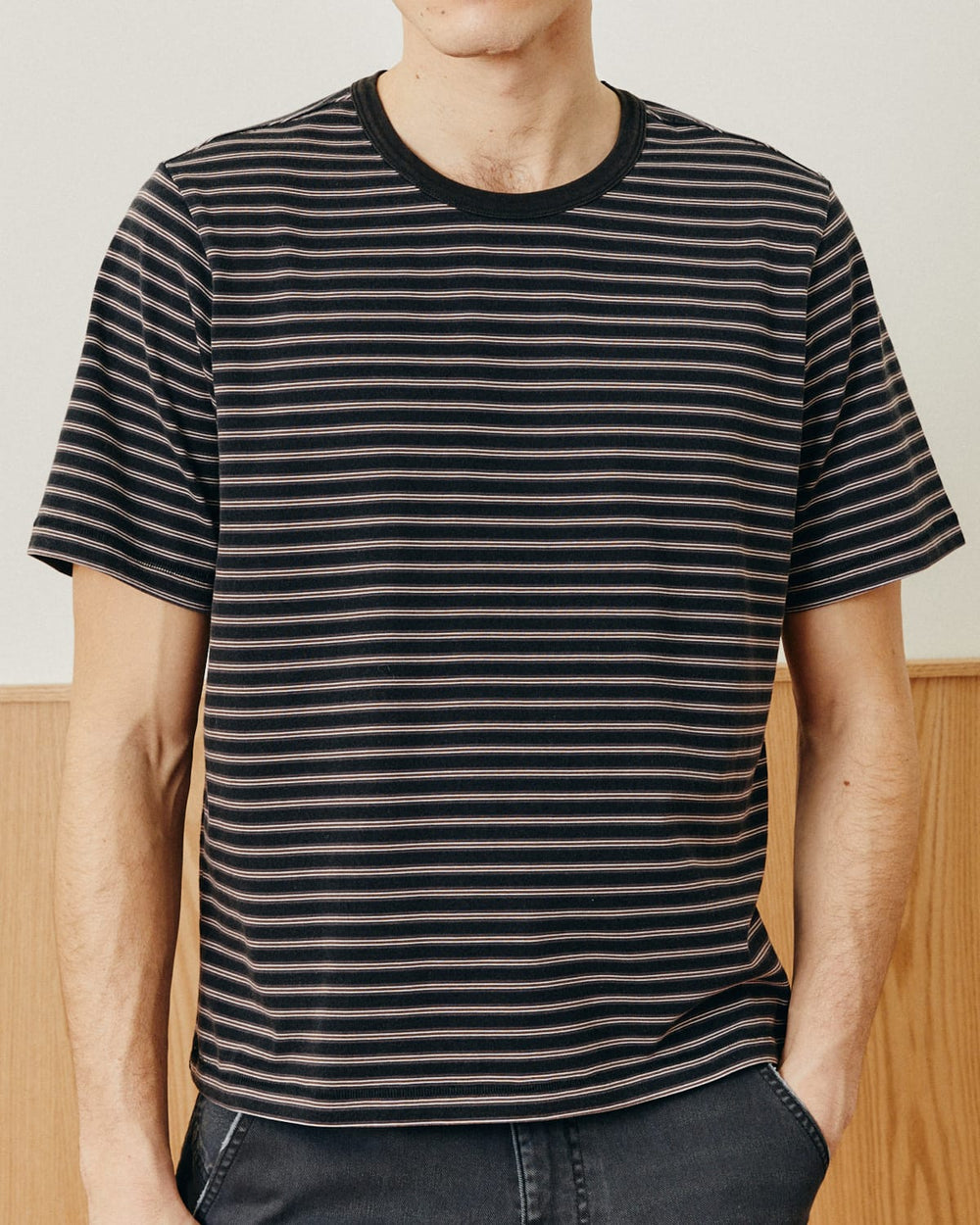 Mini Stripe T-Shirt - Black-T-Shirt-Black Q-Corridor