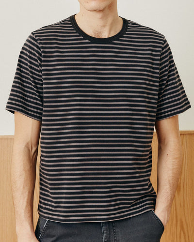 Mini Stripe T-Shirt - Black-T-Shirt-Black Q-Corridor