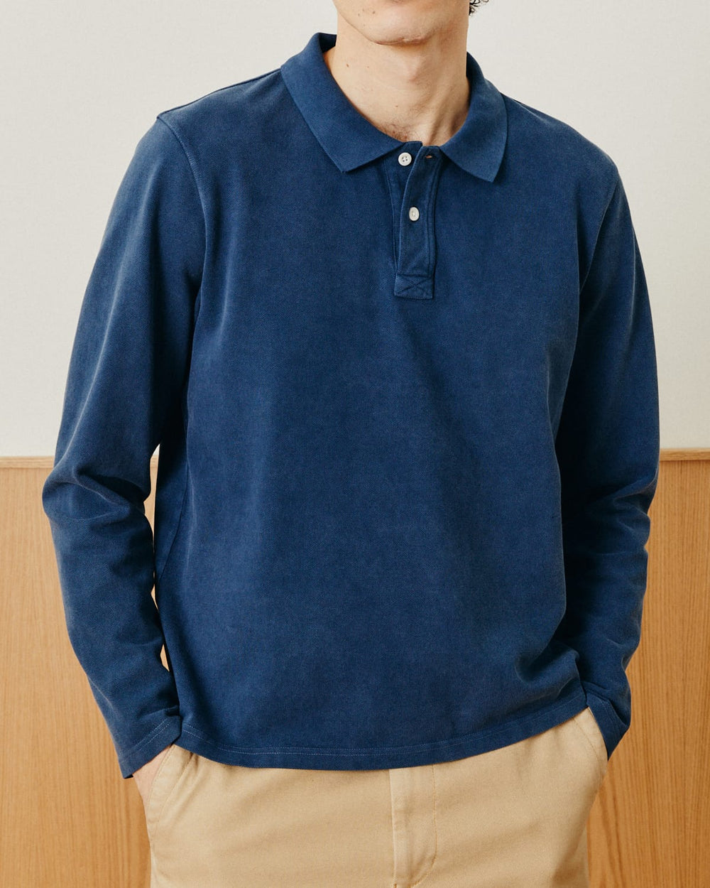 LS Pique Polo - Navy-Polo LS-Siena-Corridor