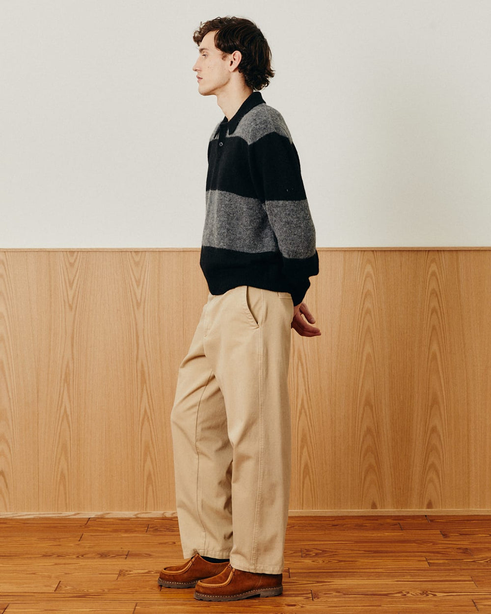 Brushed Knit Rugby - Black