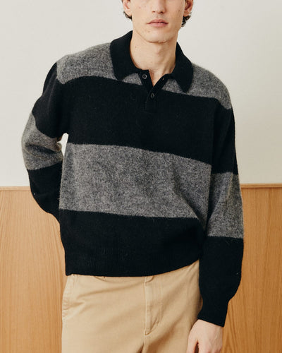 Brushed Knit Rugby - Black-LS Polo-Alpafina-Corridor