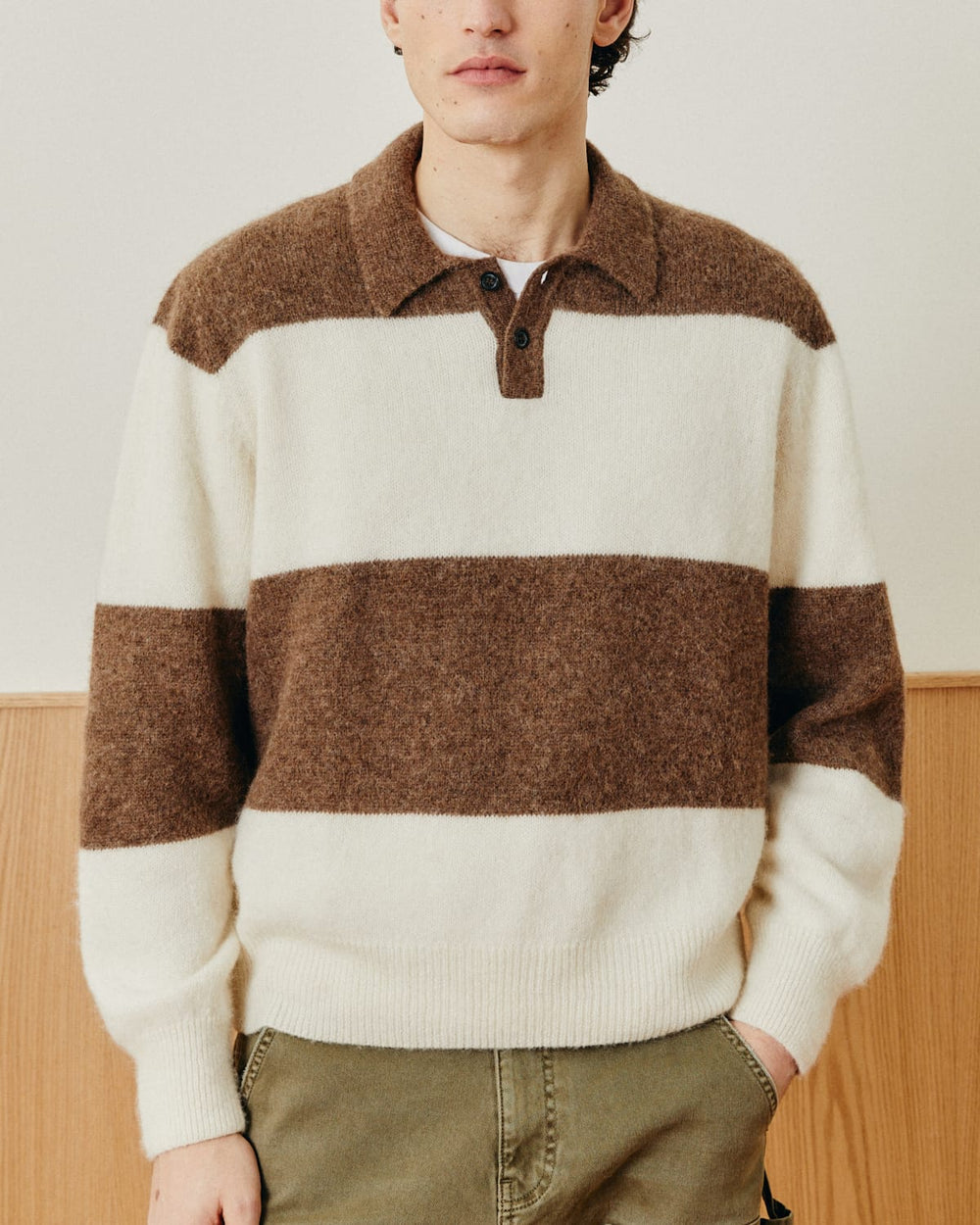 Brushed Knit Rugby - Natural